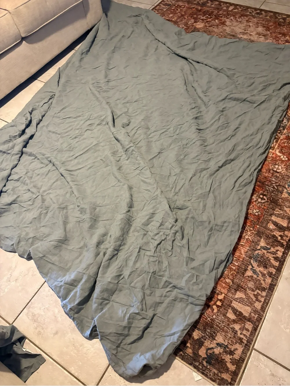 Quince KING 100 Linen Duvet Cover, fitted AND flat sheet set in gray